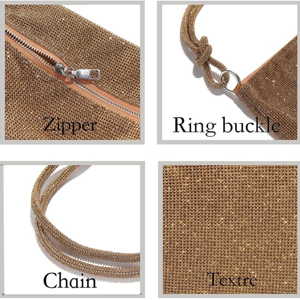 Gold Rhinestone Purse - Picture 3 of 10